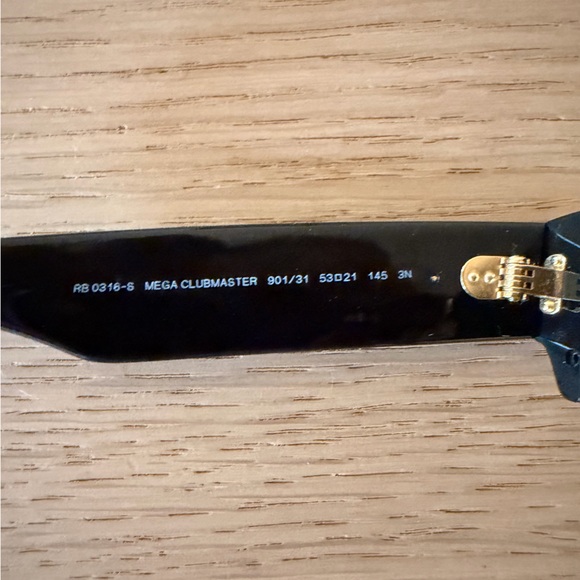 RAY-BAN MEGA CLUBMASTER - black / gold, worn 2-3 times.